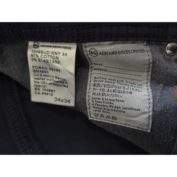 AG Adriano Goldschmied The Protege Straight Leg Pants Stretch Men 32 Navy Causal - Picture 9 of 11